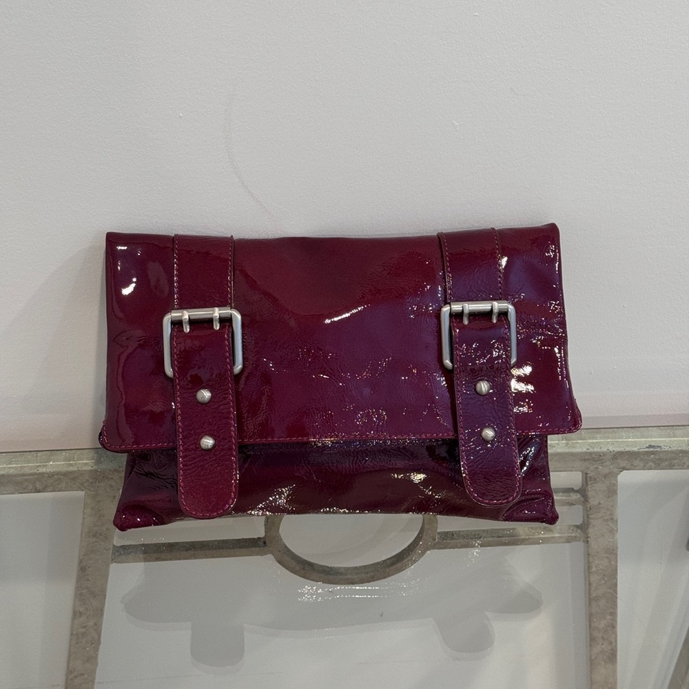 UNISA Red Patent Leather Clutch Bag